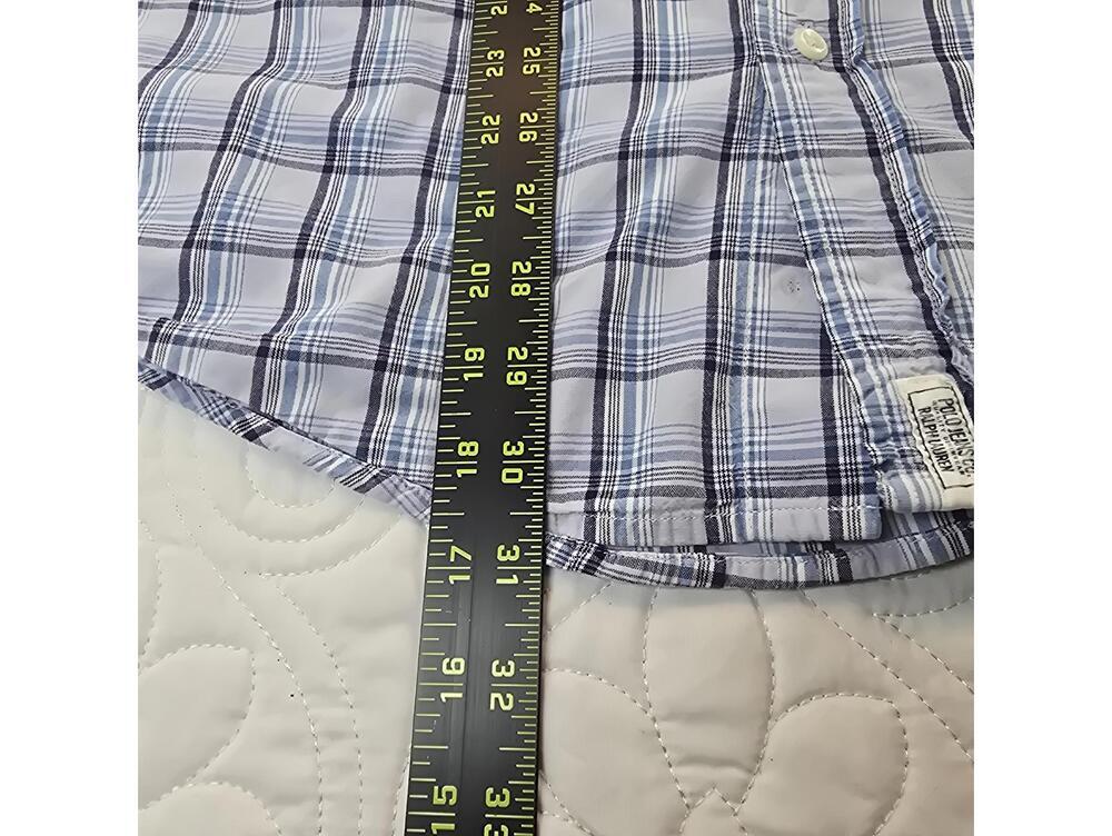 Ralph Lauren Jeans Co Blue Plaid Short Sleeve Button Up Shirt Men’s Size XL - Picture 4 of 6